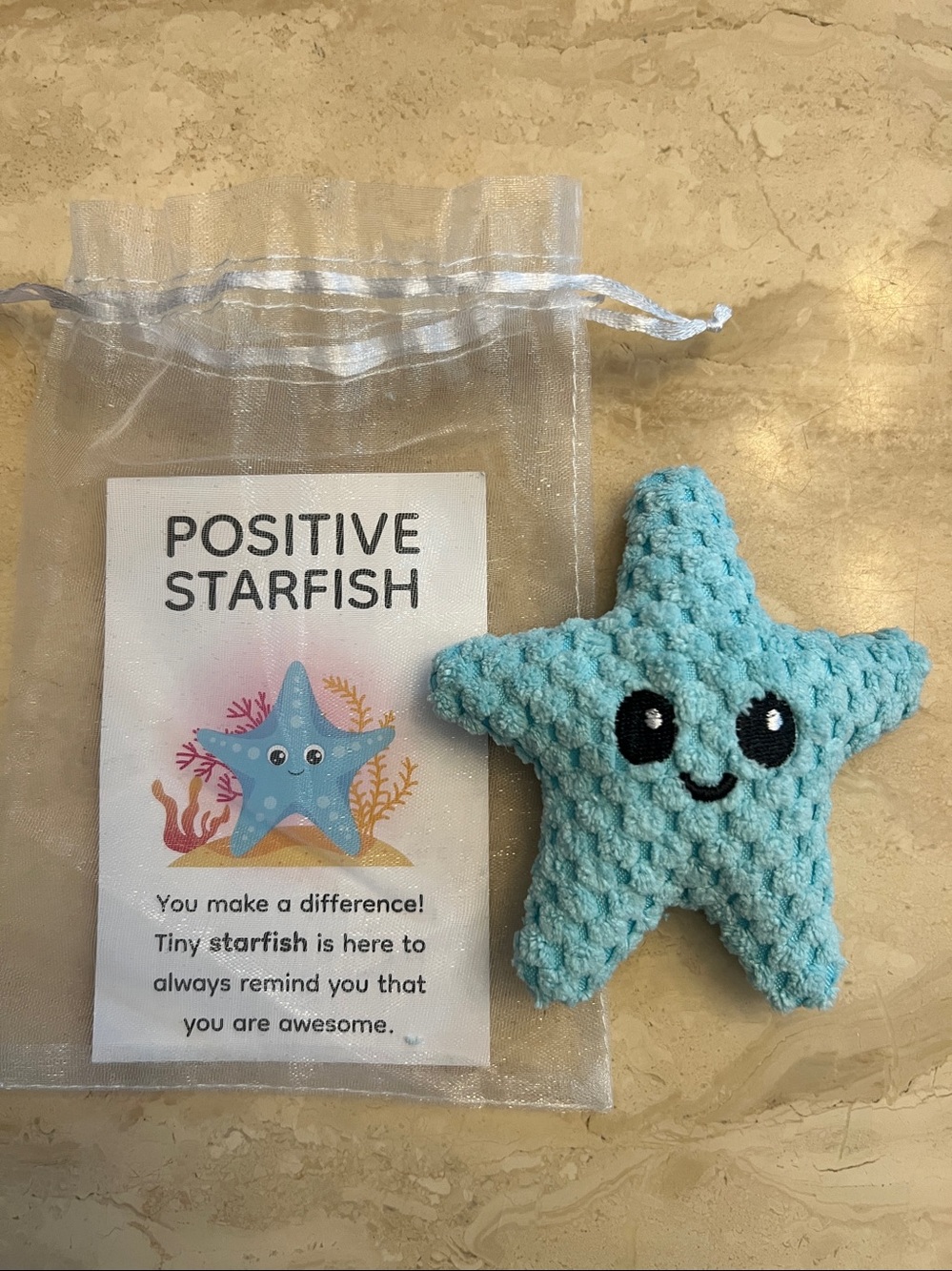 Positive Starfish in Pouch 4”x4”